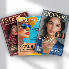 Esempi di magazine personalizzati Beauty Media Company per centri estetici, estetica avanzata e studi di medicina estetica.